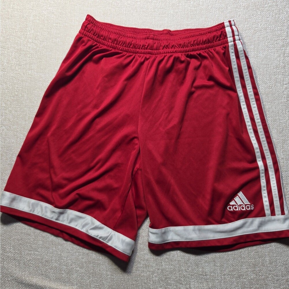 ​Vintage Adidas Clima365 Climalite Basketball Shorts Mens M Red White 3 Stripe